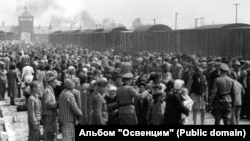 Grup de evrei unguri ajunși la Auschwitz în perioada mai - iunie 1944. Aici ajunseseră și Octavian Fulop și familia sa, alături de alți 130.000 evrei transilvăneni.