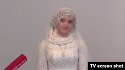 A screengrab of LifeNews's interview with Chechen teenager "Kheda G.," who has married a man around three times her age.