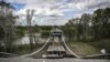 The destroyed bridge connecting the city of Lysychansk with the city of Syevyerodonetsk on May 22.