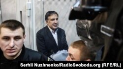 Михаил Саакашвили на заседании суда в Киеве. 11 декабря 2017 года.
