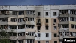 طیاره بدون سرنشین روسی به این ساختمان در اودیسا اصابت کرد که در نتیجه این ساختمان طعمه حریق گردید
