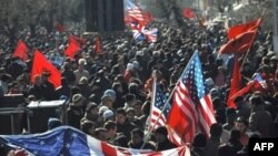 Kosovo Albanians celebrate the country's declation of independence on February 17, 2008