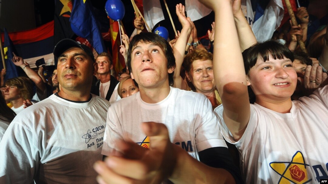 Предизборен митинг на СДСМ во 2011 година.