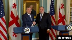 Secretarul de stat american Mike Pompeo la întîlnirea cu premierul georgian Giorgi Kvirikashvili, luni, la Washington