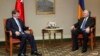 Armenia - Foreign Minister Edward Nalbandian (R) and his Turkish counterpart Ahmet Davutoglu meet in Yerevan, 12Dec2013.