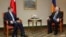 Armenia - Foreign Minister Edward Nalbandian (R) and his Turkish counterpart Ahmet Davutoglu meet in Yerevan, 12Dec2013.