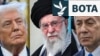 Nisur prej majtas: presidenti amerikan, Donald Trump, lideri suprem i Iranit, Ayatollah Ali Khamenei dhe kryeministri izraelit, Benjamin Netanyahu. Fotografi e kombinuar.