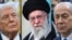 US President Donald Trump (left), Iranian Supreme Leader Ayatollah Ali Khamenei (center), and Israel Prime Minister Benjamin Netanyahu (composite file photo)