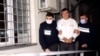 A smiling Mikheil Saakashvili is shown in handcuffs in a video released by the Georgian Interior Ministry.