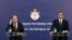 SERBIA -- Serbian President Aleksandar Vucic speaks during a press conference after talks with Russian Foreign Minister Sergei Lavrov, in Belgrade, June 18, 2020