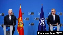 Premijer Crne Gore Zdravko Krivokapić i generalni sekretar NATO-a Jens Stoltenberg