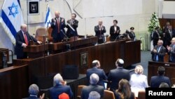 ABŞ prezidenti Donald Tramp Yerusəlimdə Knessetdə çıxış edib.