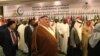 Bahrain's Foreign Minister Khalid bin Ahmed al-Khalifa (C) leaves after a family photo taken during a meeting of Islamic and Arab states' foreign ministers in Jeddah on May 30, 2019