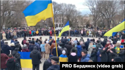 Бердянськ. Мітинг проти окупації РФ. 6 березня 2022 року