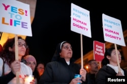 Protesti "Za život" u Velti na Malti kojima se traži da abortus i dalje ostane izvan zakona, decembar 2016.