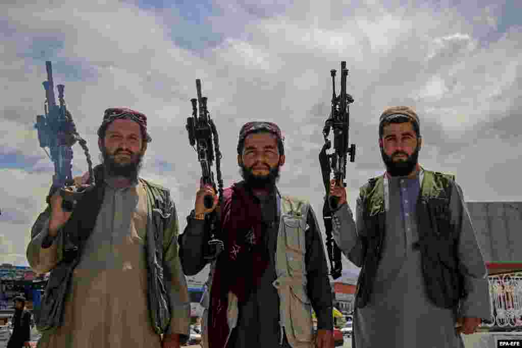 Taliban security officers on patrol in Kabul, Afghanistan.&nbsp;