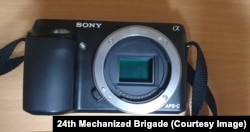 The mirrorless Sony E-mount camera retrieved by Ukrainian troops