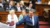 Bosznia-Hercegovina háromtagú elnökségének szerb tagja a szerb elnök, Aleksandar Vučić beiktatásán a belgrádi parlamentben 2022. május 31-én