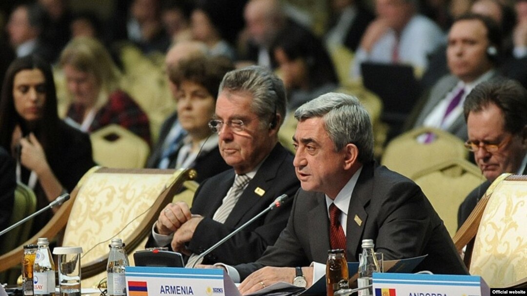 Armenian President Serzh Sarkisian told delegates at the OSCE summit in Astana on December 2 that Azerbaijan is not interested in resolving the dispute over Nagorno-Karabakh.