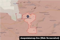 Мирноград на мапі DeepState станом на 28 квітня 2026 року