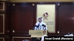 Речник Міністерства закордонних справ Катару Маджед Аль Ансарі  під час щотижневого брифінгу для преси в Міністерстві закордонних справ у Досі