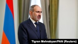 ARMENIA -- Armenian Prime Minister Nikol Pashinian speaks during his address to the nation in Yerevan, Armenia November 12, 2020.