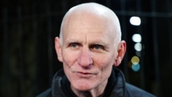 Human rights activist Ales Byalyatski at the US Embassy in Vilnius shortly after his release from a Belarusian prison on December 13