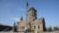 Armenia - A 19th century church in Gyumri's central square that was seriously damaged by a 1988 earthquake and is still being reconstructed, 24Nov2013.