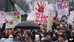 Protesta në Beograd më 24 janar 2025. 