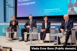 Форум з розширення ЄС. Прем’єр-міністр Чорногорії Мілойко Спаїч та єврокомісарка з питань розширення Марта Кос, 18 листопада 2025 року