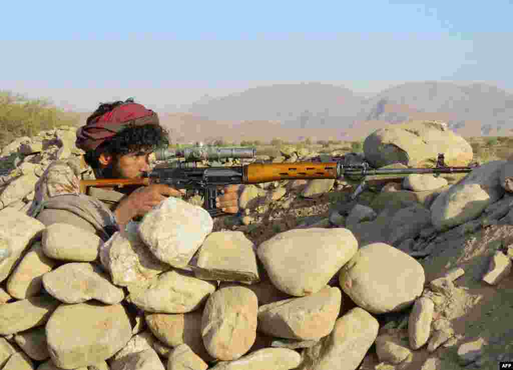 A fighter loyal to Yemen&#39;s Saudi-backed government in Marib. The city is the last remaining stronghold of pro-government forces in the country and a battle for the city is currently under way.&nbsp;