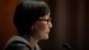 Saule Omarova is seen during a hearing with the Senate Banking Committee at the U.S. Capitol in Washington on November 18.