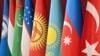 Kazakhstan - The 8th Summit of the Turkic Council. The flags of Turkic language states.