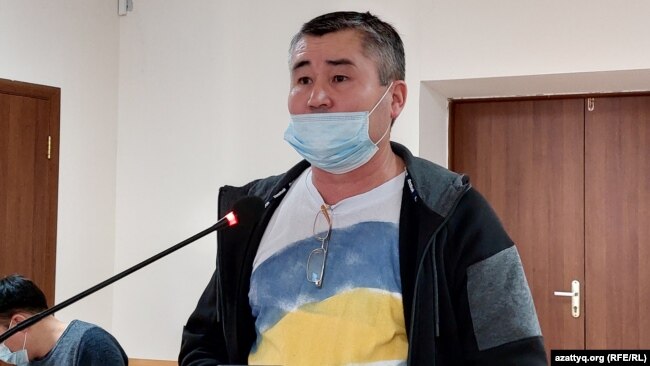 Активист Орынбай Охасов в суде. Уральск, 16 ноября 2021 года
