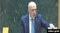 Грузия -- Министр иностранных дел Грузии Давид Залкалиани выступает в парламенте страны, 19 ноября 2021 г․