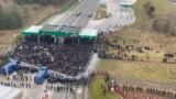 Thousands Of Migrants Massed At Belarusian-Polish Border Crossing