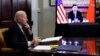 U.S. President Joe Biden speaks virtually with Chinese leader Xi Jinping from the White House in Washington on November 15.