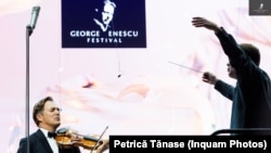 Ochestra Teatrului Capitole din Toulouse, în timpul unui concert susținut la ediția din 2023 a Festivalului Enescu. 