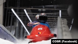 На бабслэйнай трасе ў Картыне д'Ампэцца