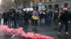 Armenia -- Opposition supporters block a street in Yerevan to demand Prime Minister Niol Pashinian's resignation, December 8, 2020.