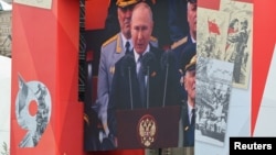 Уладзімір Пуцін на парадзе ў Маскве, 9 траўня 2022