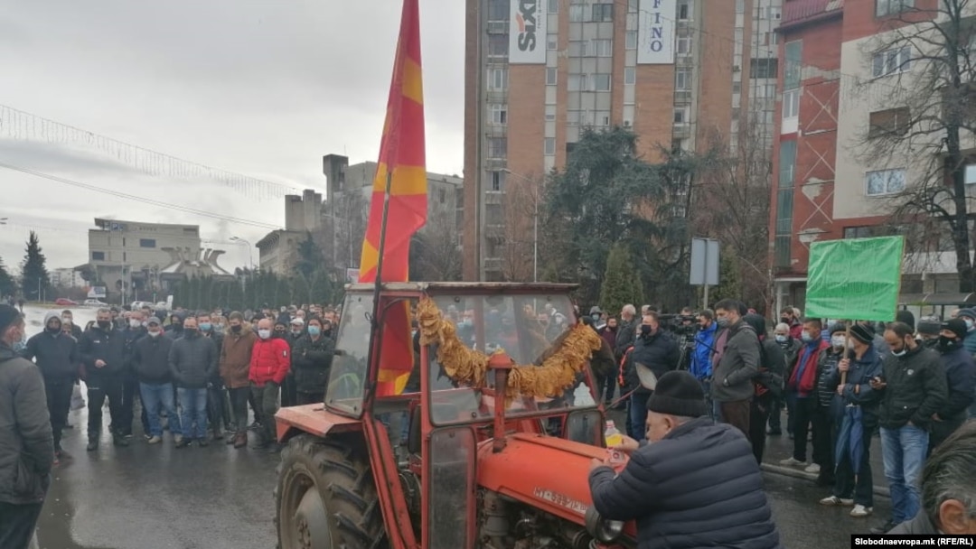 Протест на тутунарите пред Владата, Скопје 4 јануари 2021