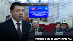 Комитеттин жыйыны. Коллаж сүрөттө биринчи планда маданият, маалымат жана жаштар саясаты министри Мирбек Мамбеталиев.  