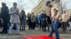 NOVI SAD SERBIA Hundreds of citizens gathered in front of the building of the Rectorate of the University of Novi Sad, protest "I think, therefore I block"