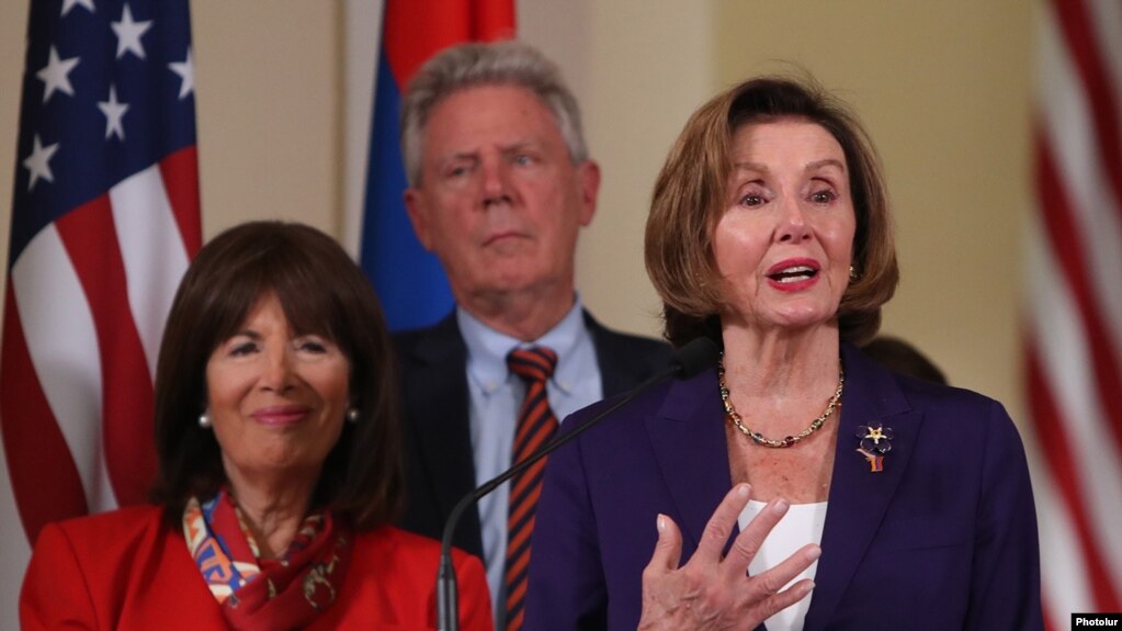 Armenia - The speaker of the U.S. House of Representatives, Nancy Pelosi, speaks at a news conference in Yerevan, September 18, 2022.