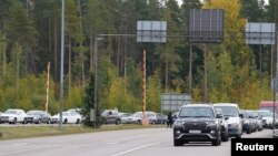 Черги автівок на виїзді з Росії до Фінляндії, 23 вересня 2022 року