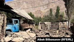 The aftermath of ethnic clashes in the village of Ak-Sai village in Kyrgyzstan's Batken region, in September 2022.