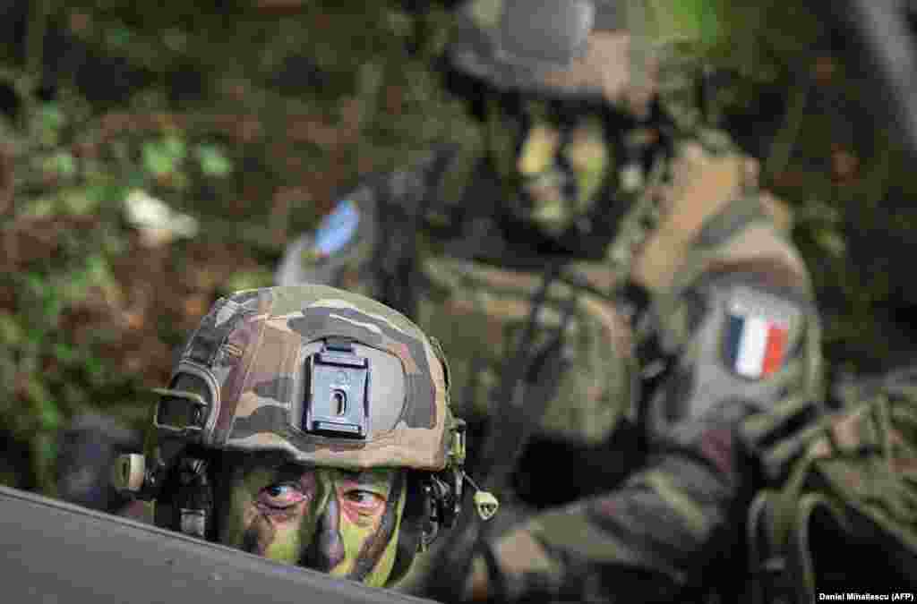 French soldiers take part in a NATO exercise at Cincu on September 20.&nbsp; NATO say it currently has &quot;over 40,000 troops, along with significant air and naval assets&quot; under direct NATO command across the eastern edge of the alliance.&nbsp;&nbsp;