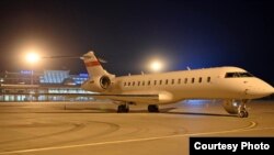 Bombardier Global Express XRS, на котором президент летал в Нью-Йорк.