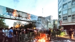 تصویری از تظاهرات اعتراضی پس از درگذشت مهسا امینی در تهران